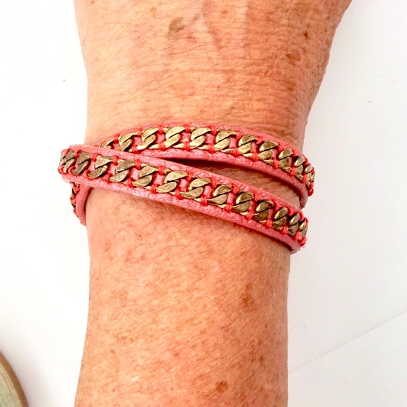 JUICY COUTURE LEATHER WRAP BRACELET CHOKER - Picture 2 of 8